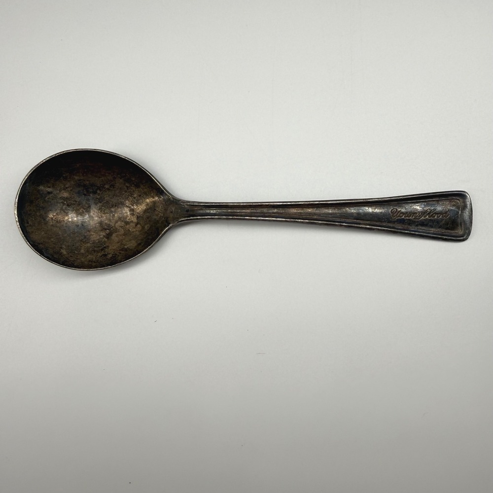 Vintage Victor S Co Youngblood Silverplate Soup Spoon A1 Overlay IS Patina
